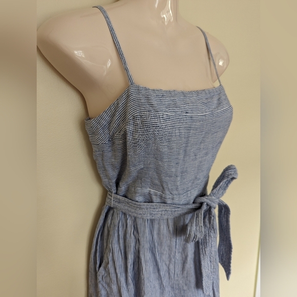 J. Crew linen stripped jumpsuit 2 - Picture 6 of 13